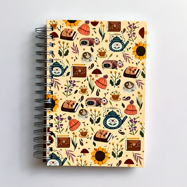 Whimsical Cottagecore B5 Diary – 250 Pages, Hard Cover, 120gsm, Metal Spiral