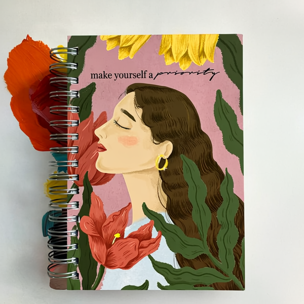 Inspirational Self-Care B5 Diary – 250 Pages, Hard Cover, 120gsm, Metal Spiral