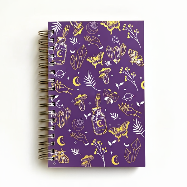 Mystical Witchy Pattern Spiral Diary – B5 Hard Cover, 200 Pages