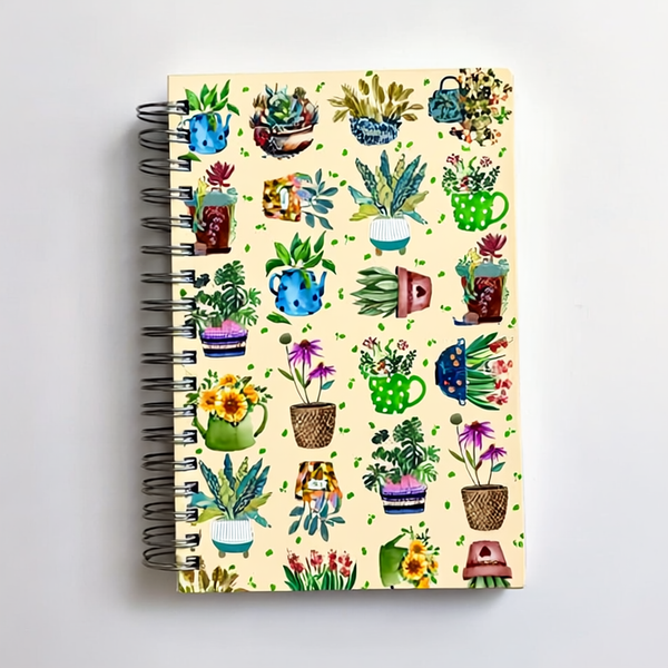 Botanical Houseplants Spiral Diary – B5 Hard Cover, 200 Pages