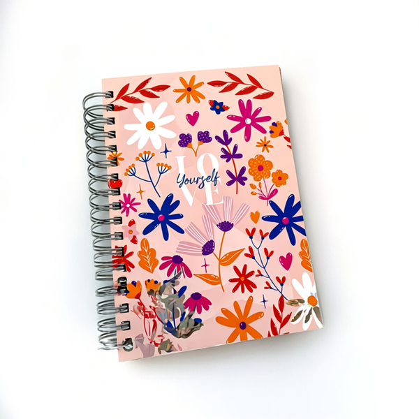 Love Yourself Floral Spiral Diary – B5 Hard Cover, 200 Pages